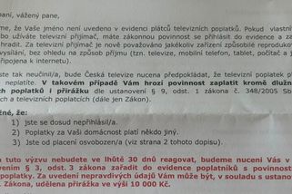 Zaplaťte do 30 dnů od doručení výzvy, která právě chodí do schránky. V opačném případě hrozí pokuta 10 000 Kč
